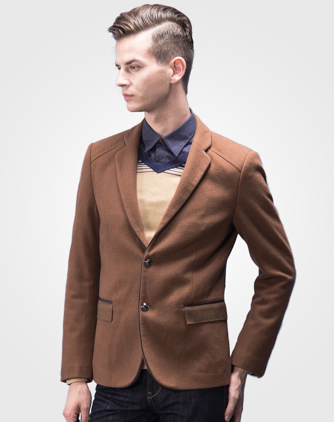 七匹狼旗下swsport卡其色时尚百搭单西24302109-01_唯品会