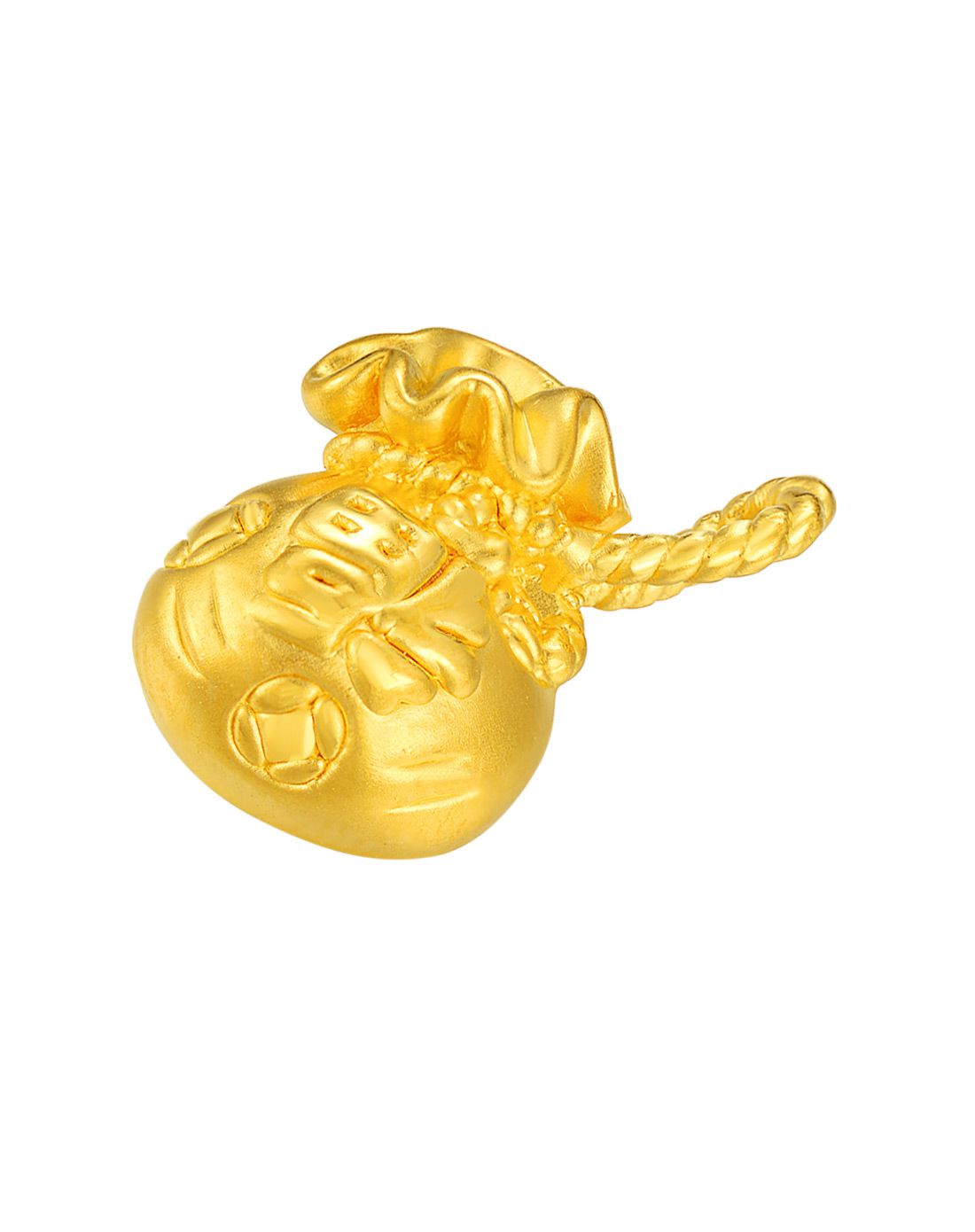 中国黄金 硬金福字金钱袋吊坠(赠挂绳)约1.26克