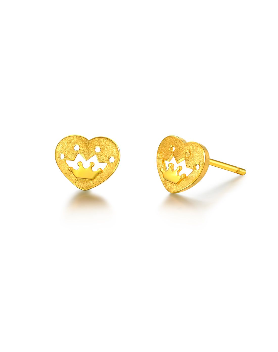 中国黄金 足金 心女王耳钉 约2克