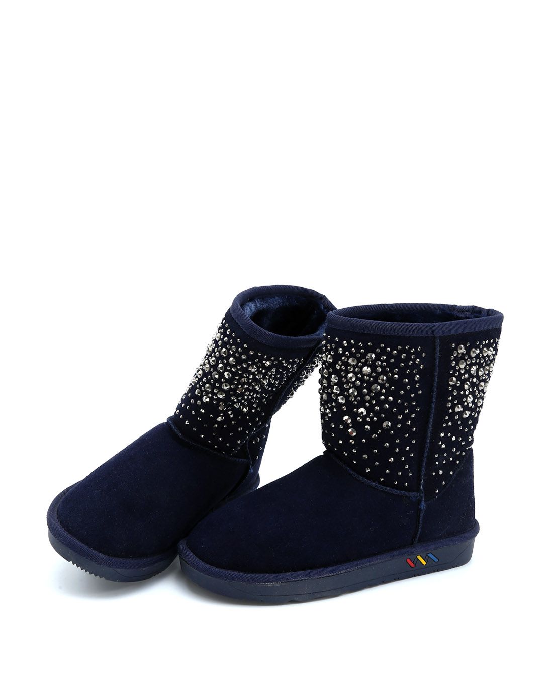 黑色牛皮英伦风女士雪地棉