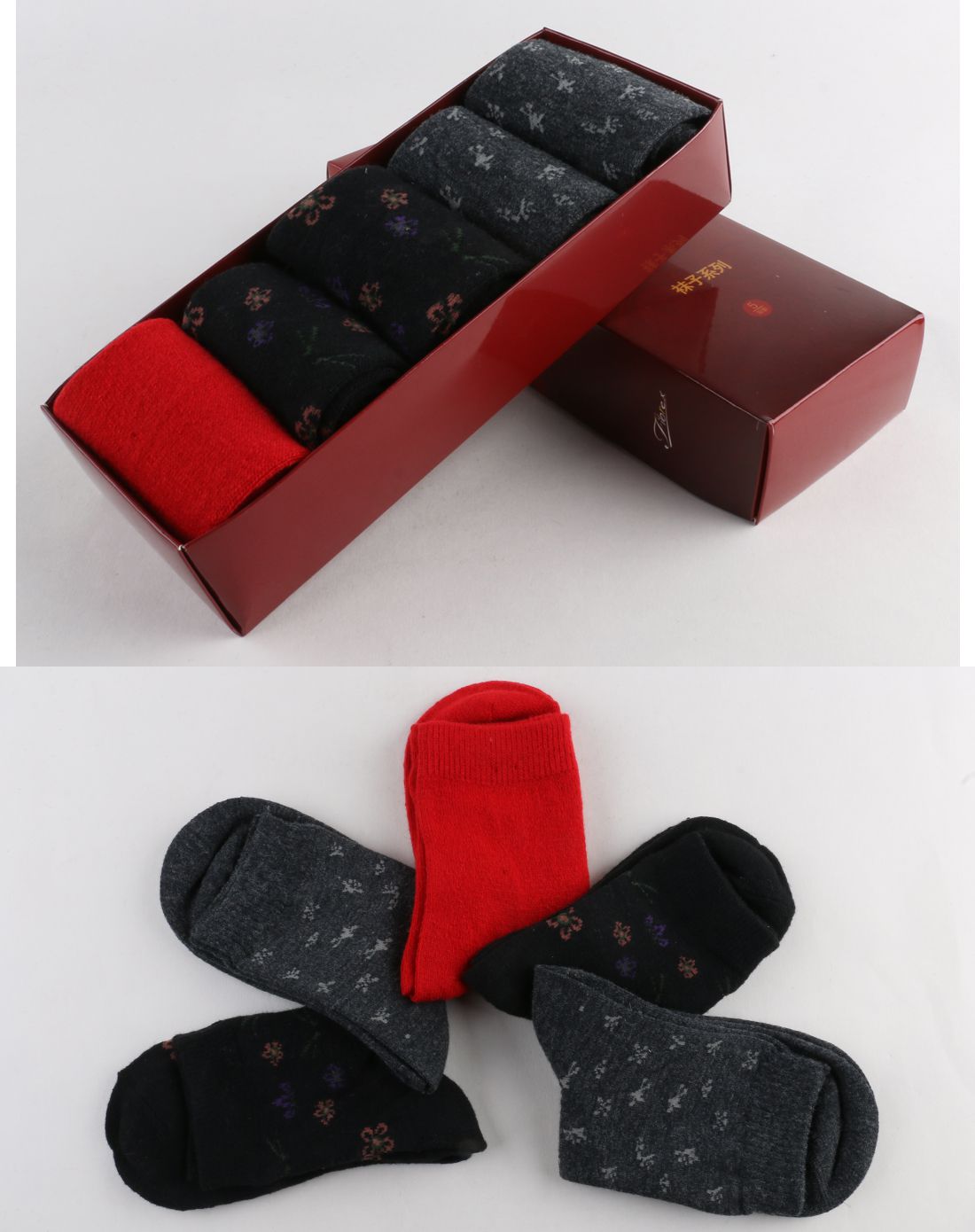 恒源祥袜子专场 恒源祥 时尚精品兔毛女袜5双装