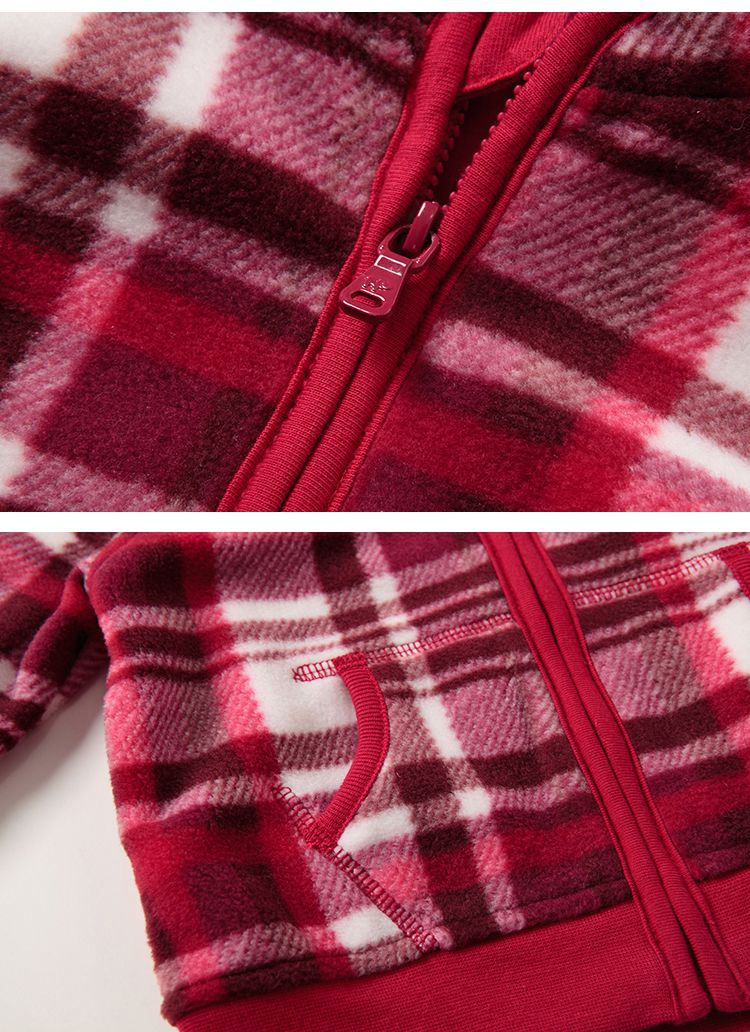 男宝宝红格印花外套