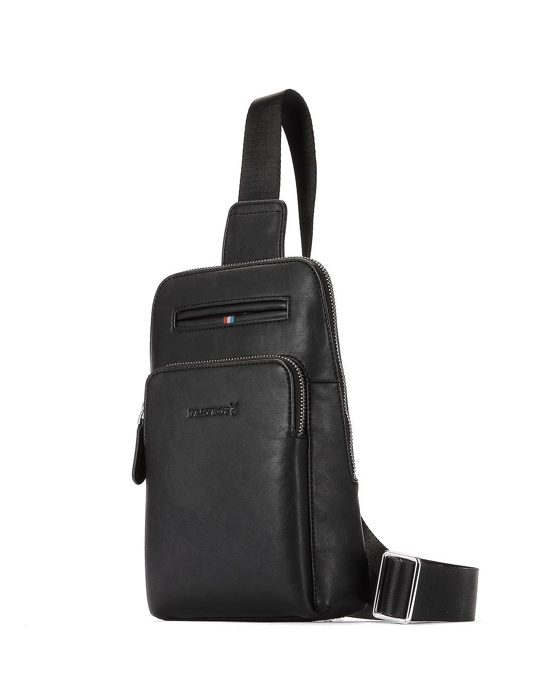 男士黑色pu人造革欧美时尚腰包