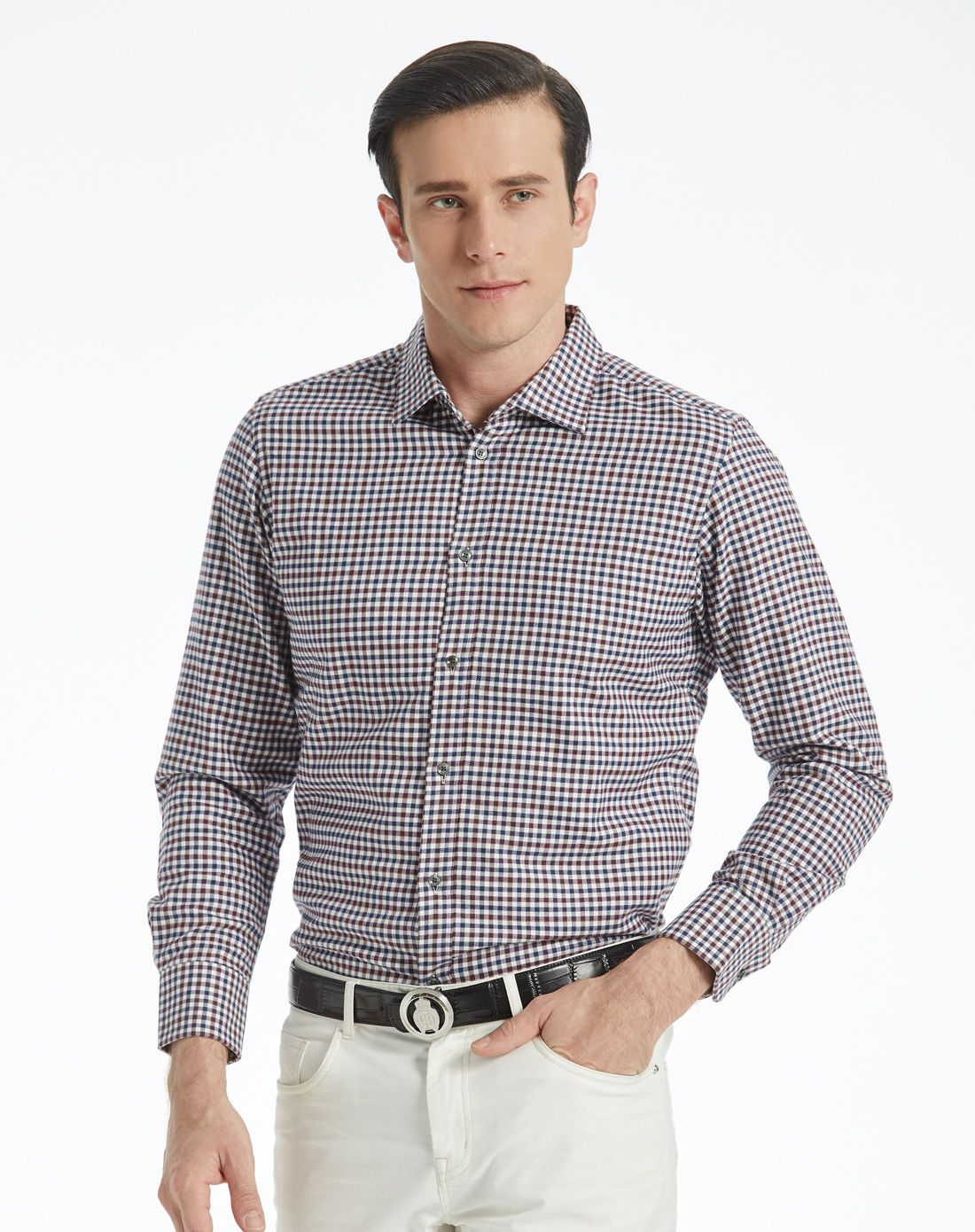 澳伦61多兰aolun duolan商务休闲简洁长袖衬衫13acsbz-66880-60