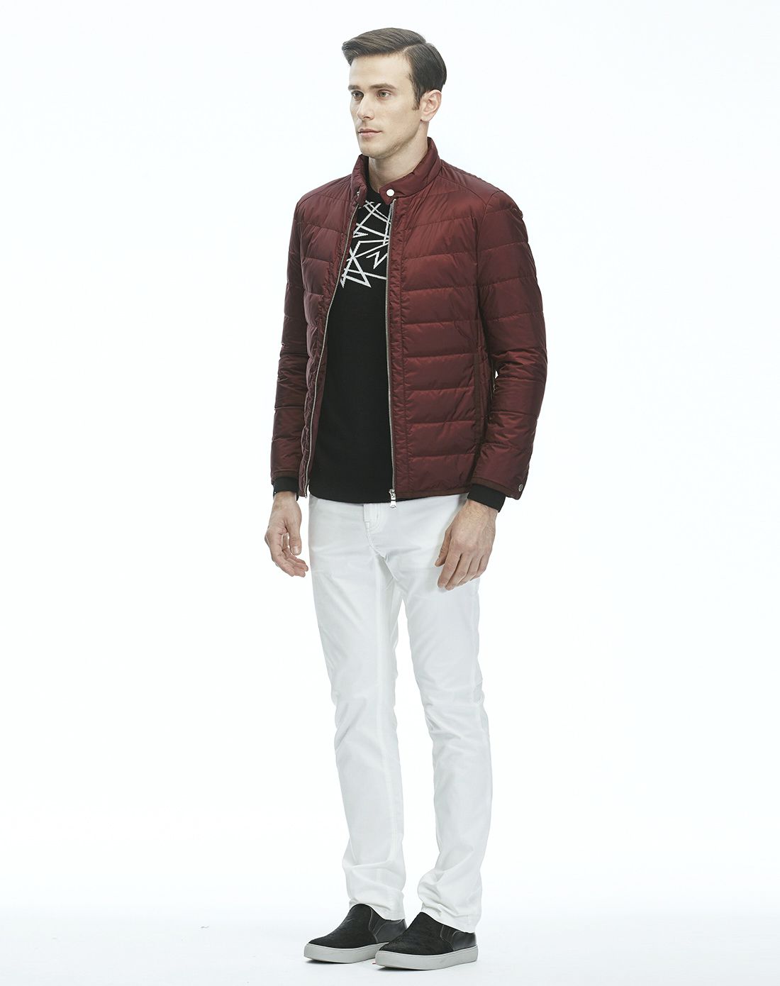 澳伦61多兰aolun duolan深红色时尚百搭简约羽绒服81626019-113