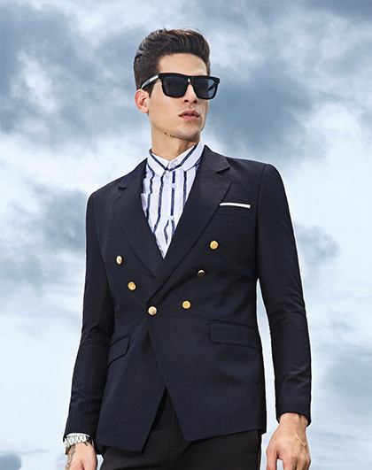 英伦雅痞双排扣西装外套