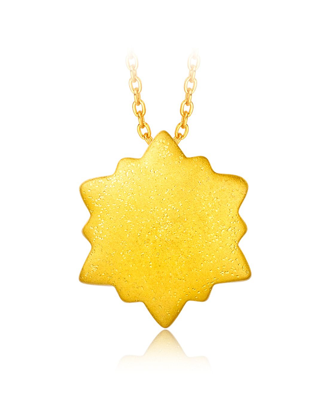 周大福 迪士尼冰雪奇缘耀眼雪花足金黄金吊坠