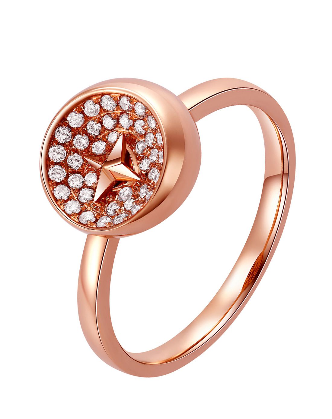 明牌珠宝专场明牌 18k金红色星恋镶钻女戒定价fsm0010_唯品会