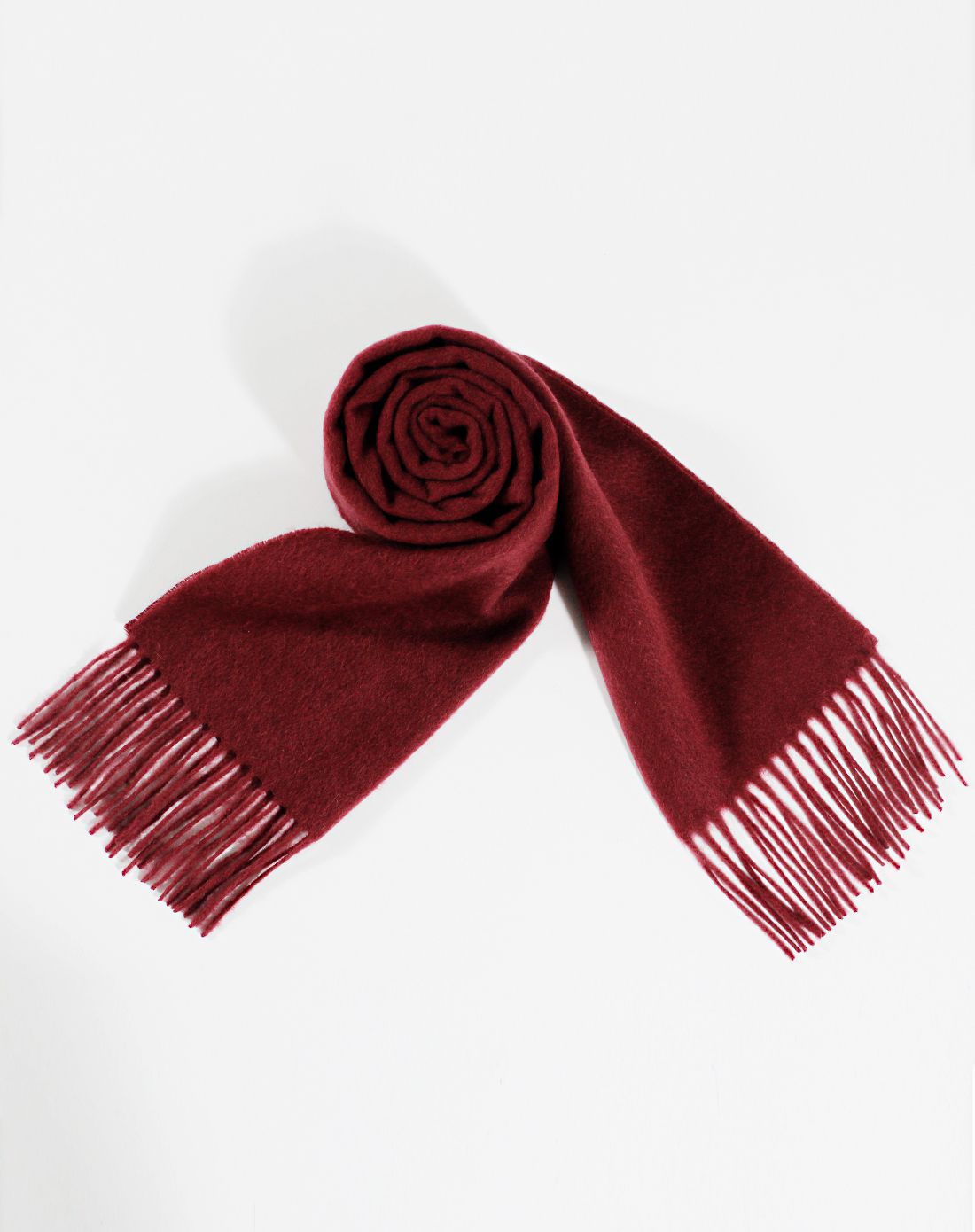 美帜 美利奴温暖纯色羊毛围巾 酒红