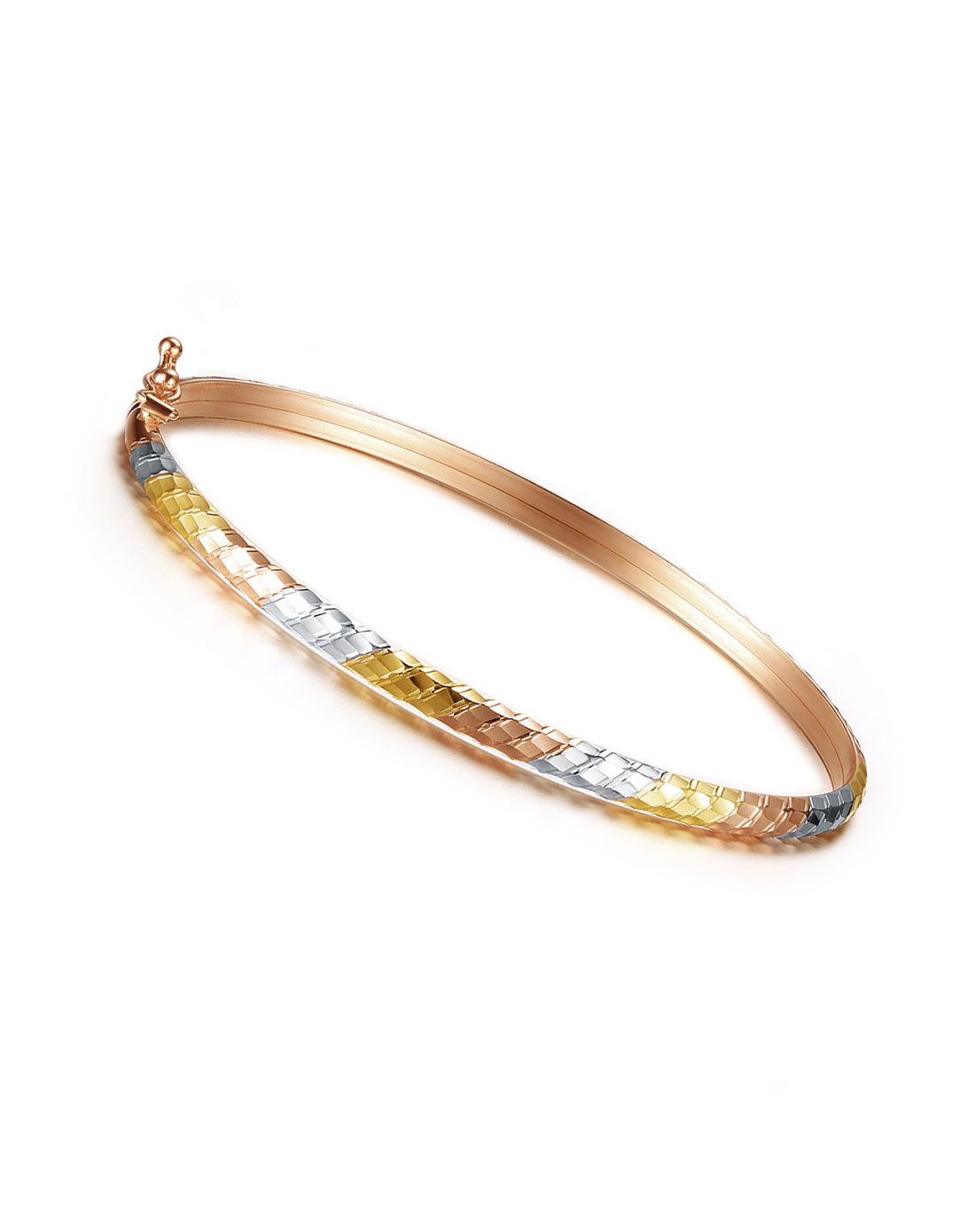 谢瑞麟 18k金三色潮流彩金手镯