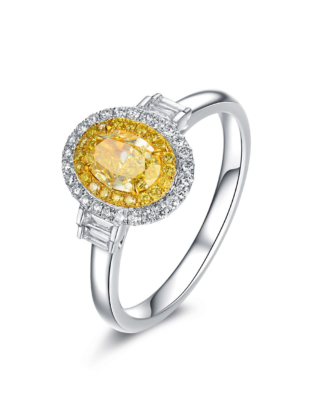 珂兰钻石珠宝专场珂兰 18k金75分豪华群镶黄钻戒指klz16120606_唯品会