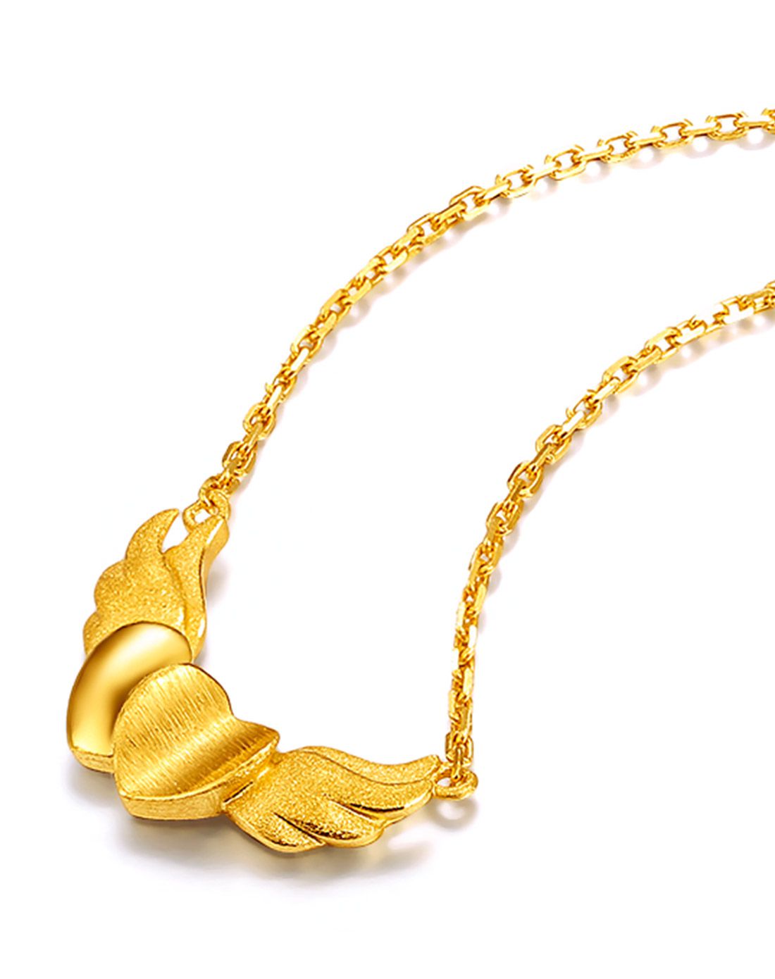 谢瑞麟 足黄金时尚创意天使翅膀项链