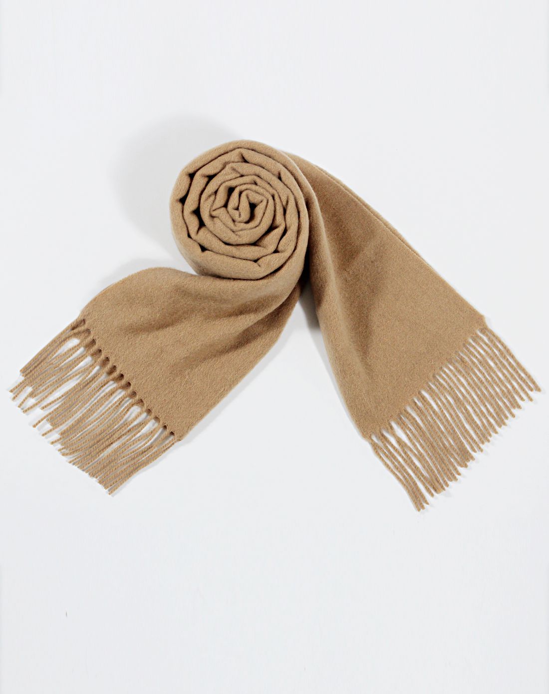 美.帜 美利奴温暖纯色羊毛围巾 驼金色