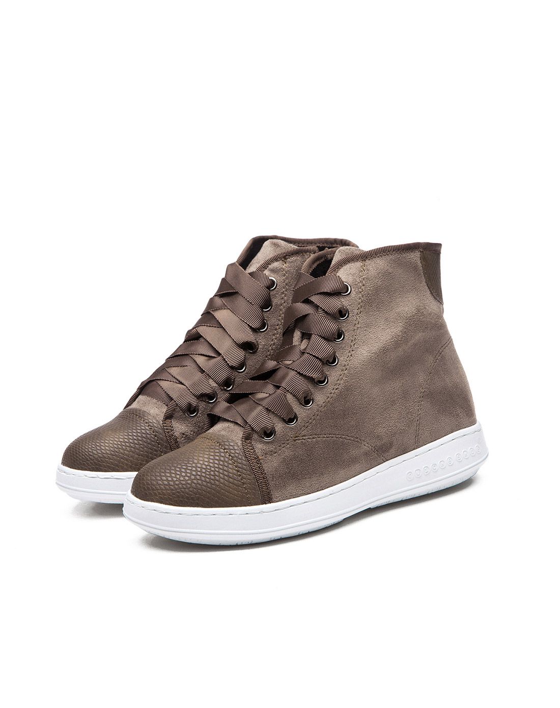 蛋卷鞋quicheshoes女款卡其圆头欧美内增高高帮鞋eqs-0564-824_唯品会