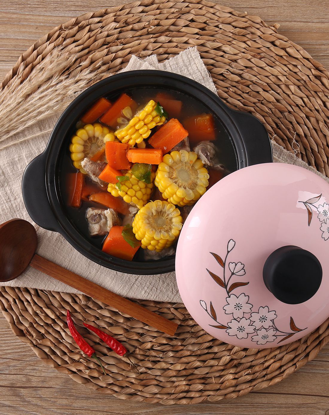 d顺祥易厨煲仔锅1l(樱花-粉)