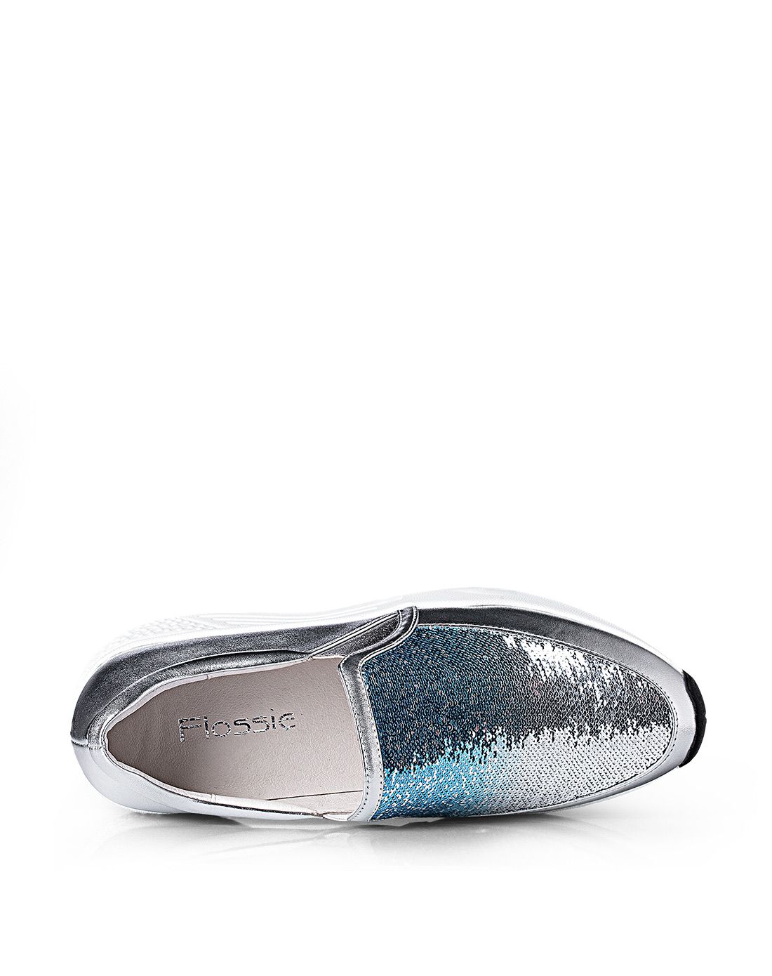 17年新款蓝银色牛皮革休闲鞋