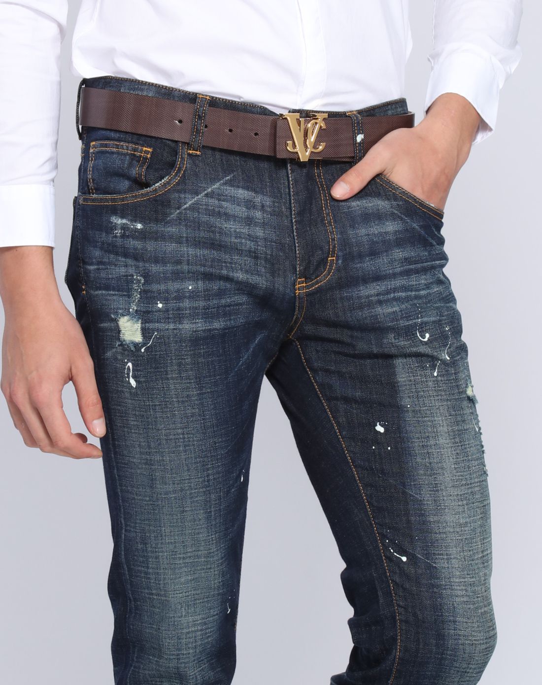 威杰思vjc时尚简约修身牛仔裤b5co342221_唯品会