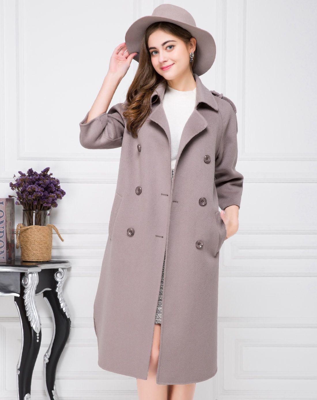 女式双面呢大衣