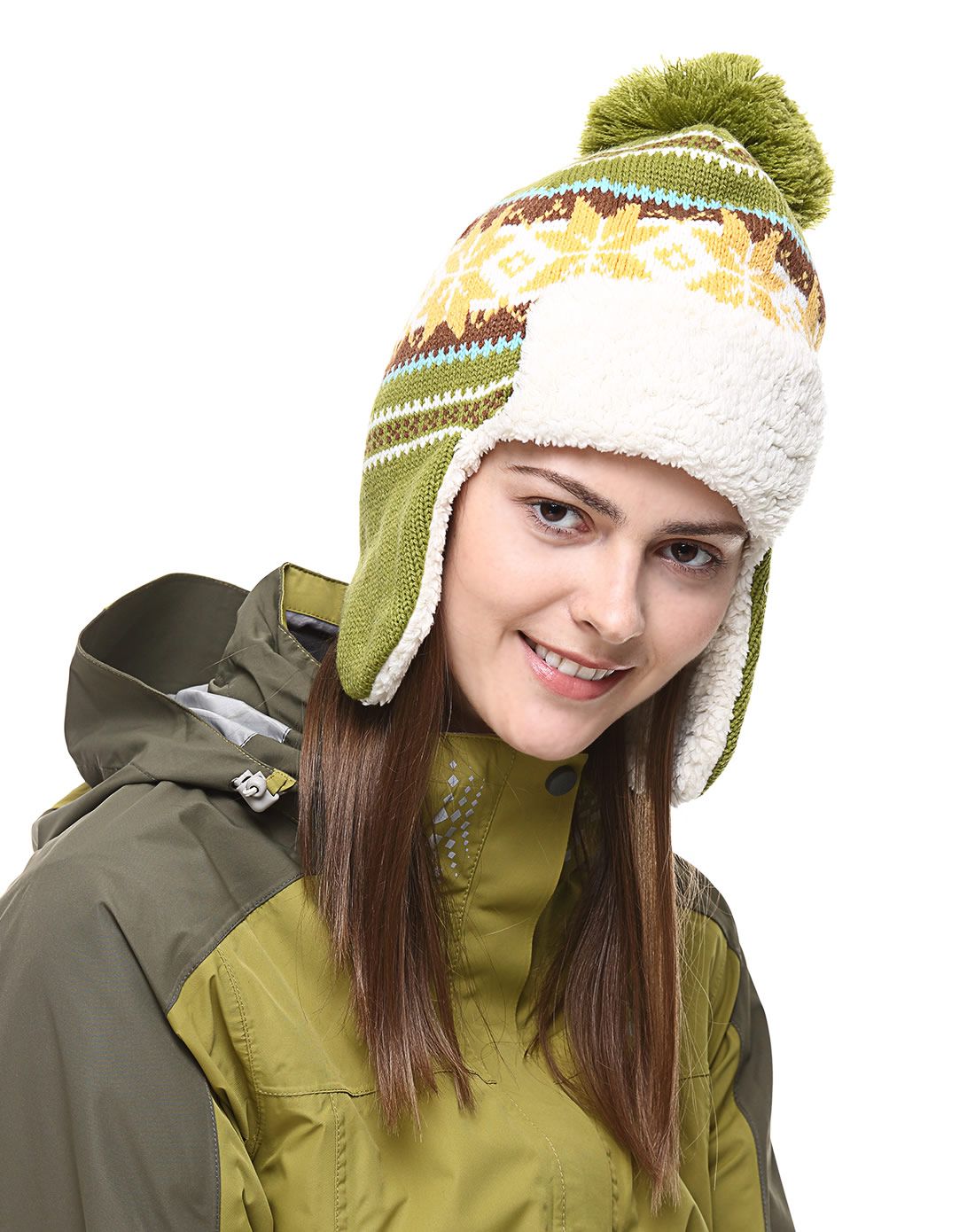 美国第一户外加绒加厚保暖 中性草绿色针织雷锋帽331432d08_唯品会