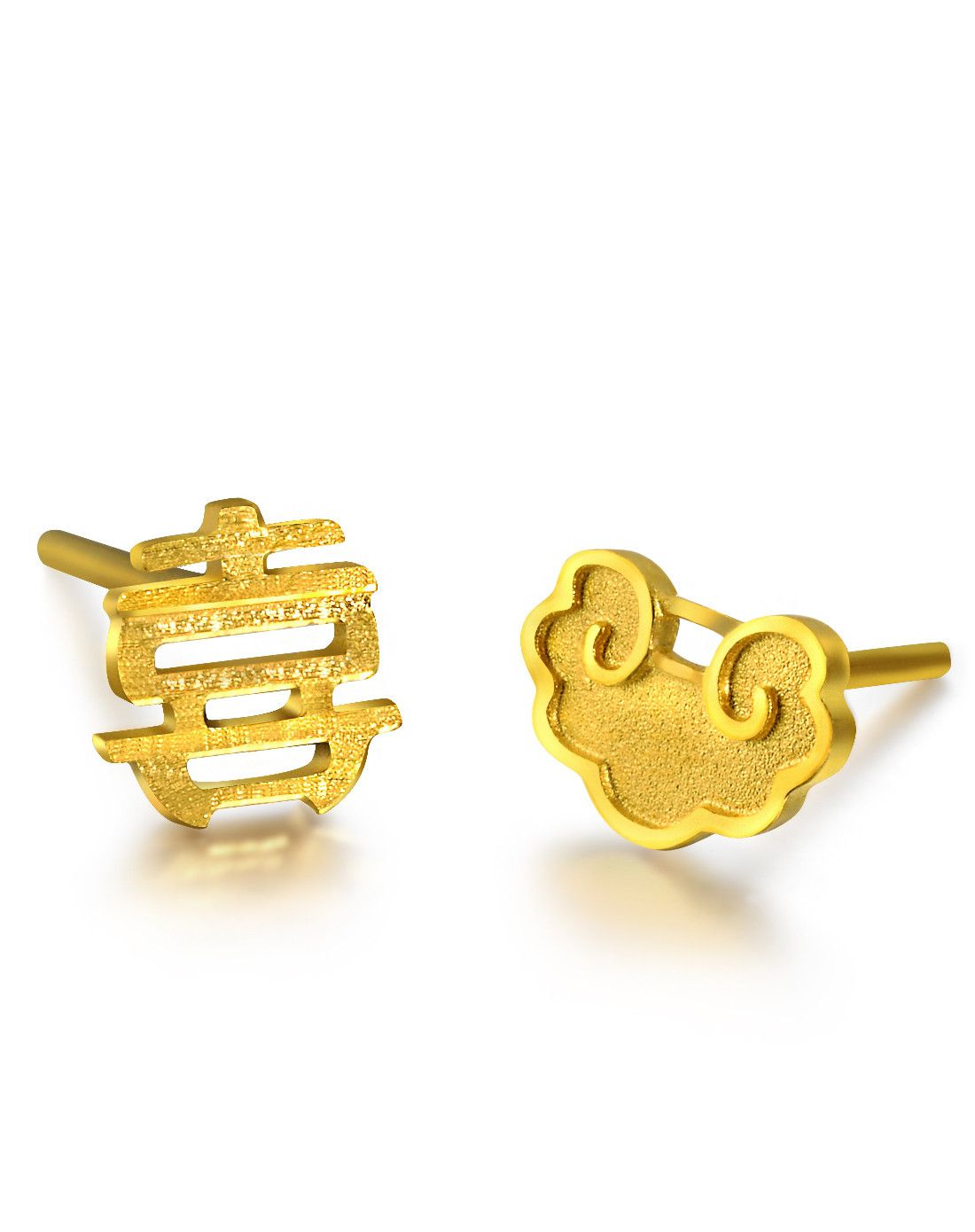 点睛品足金喜乐如意耳环(定价)