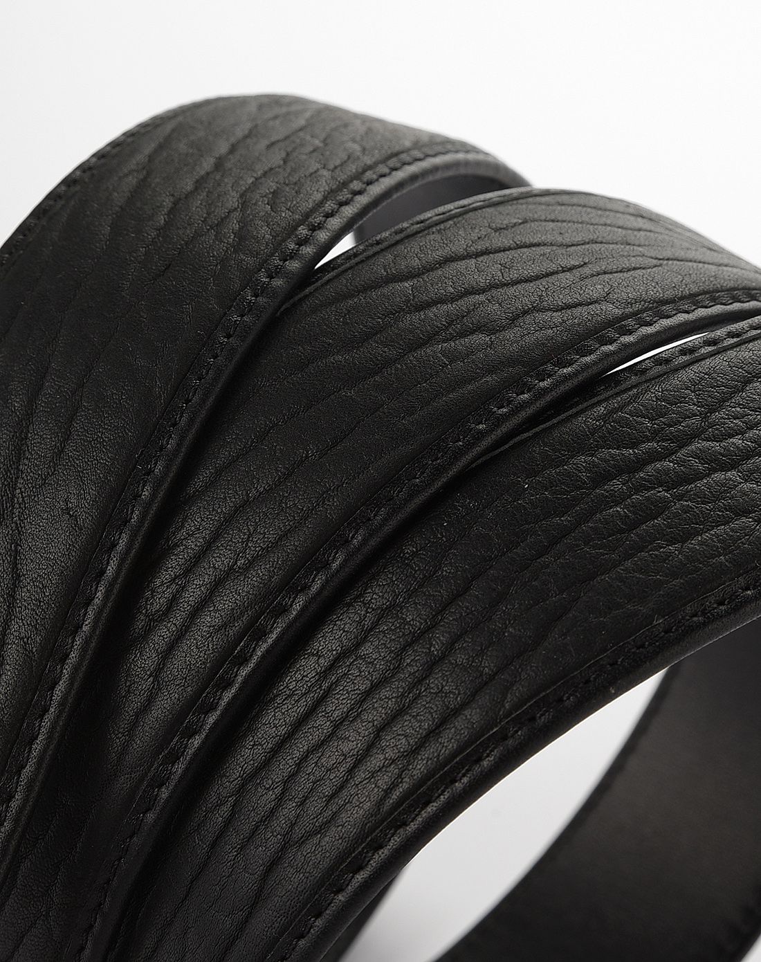 makko黑色海象皮配铜扣皮带