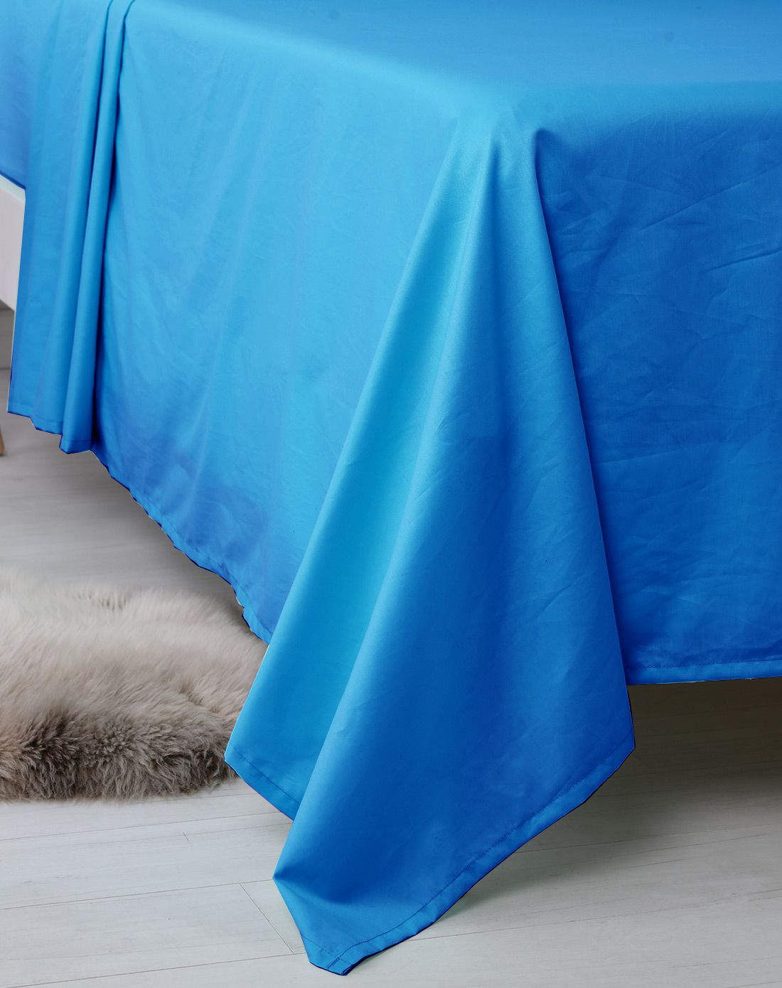 简约素色系列全棉斜纹床单深蓝色