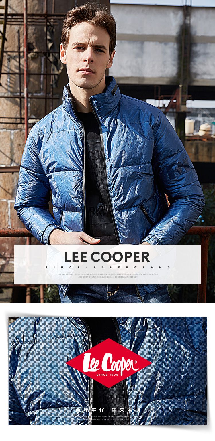 lee cooper蓝色男式羽绒服1470096c_唯品会