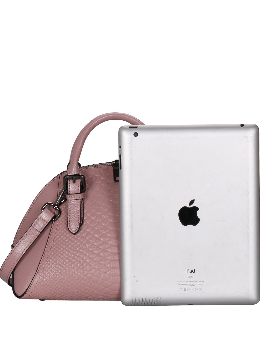 工艺压花蛇纹贝壳形头层牛皮手提包