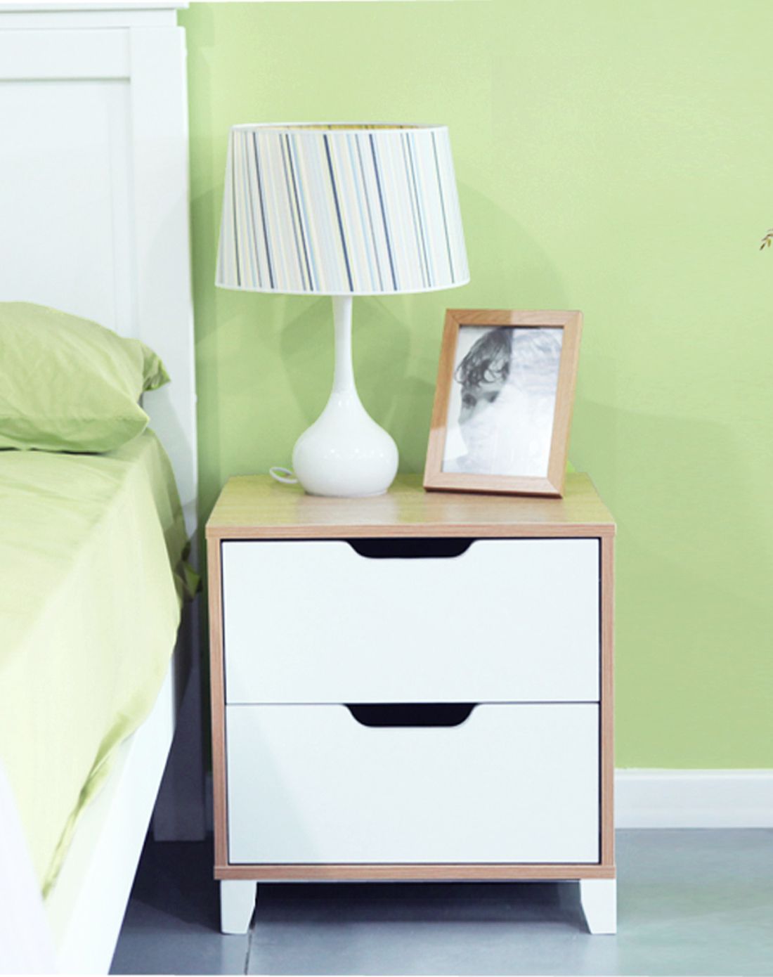 慧乐家funature家具直发货简约现代欧款木纹色床头柜jlm15-8001_唯品