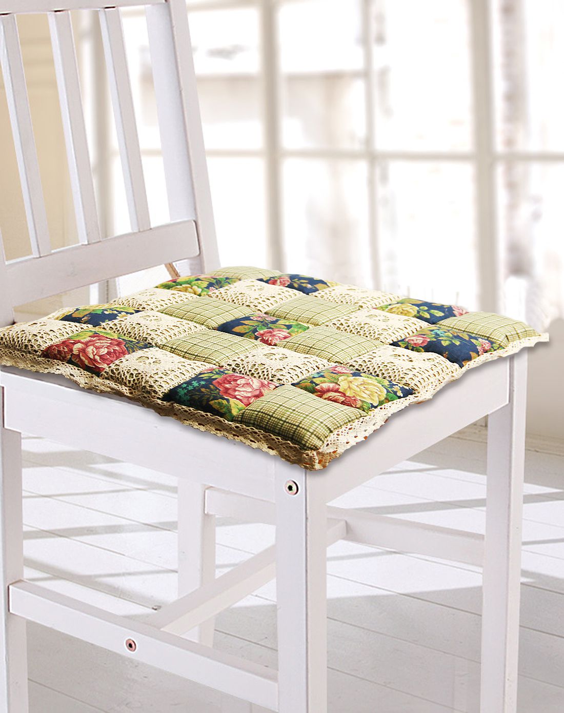 柔软舒适绑带钩花椅垫坐垫4件套