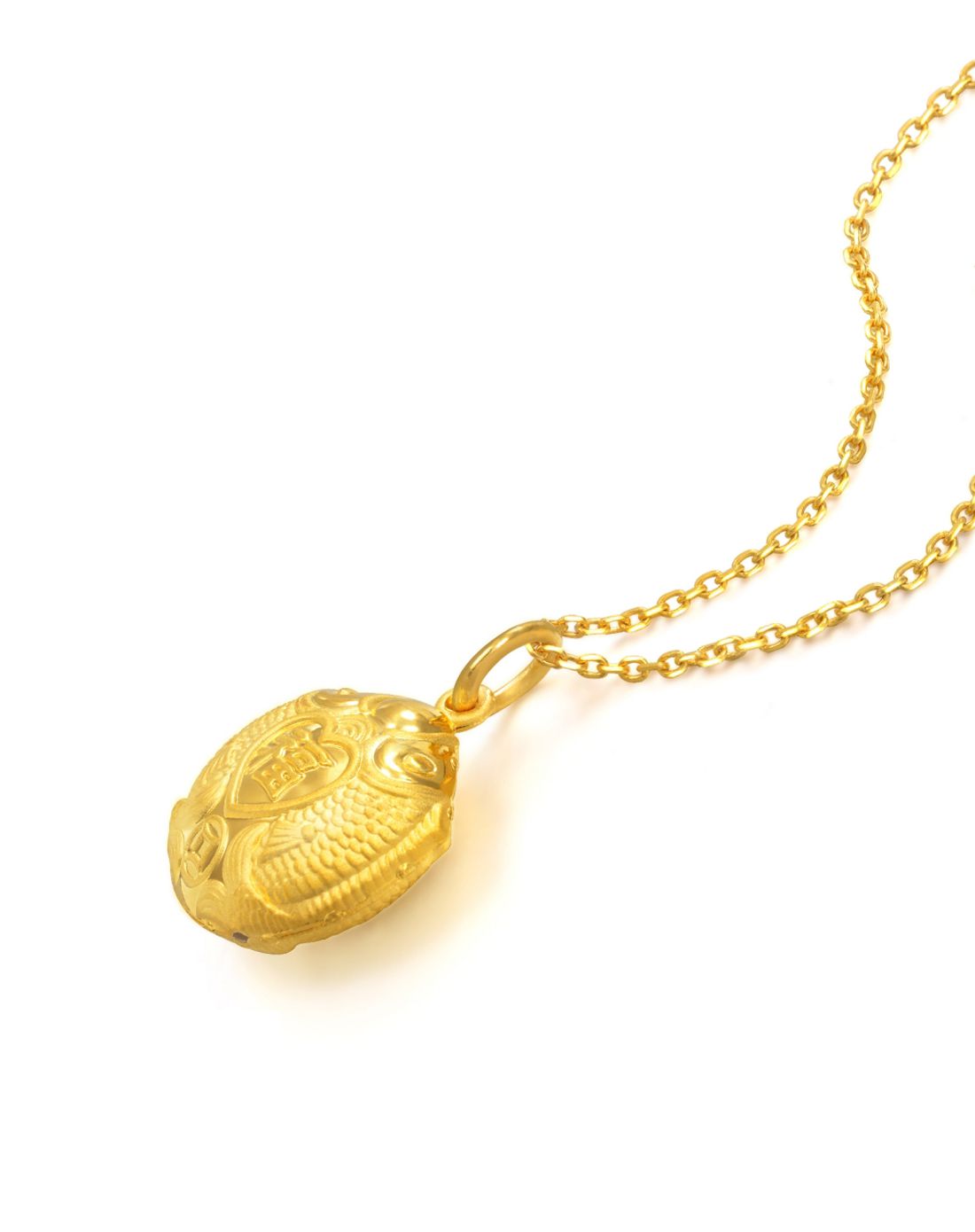 周生生 足金锦鲤送福铃铛吊坠 计价4.05克(不含项链) 十二期免息分期