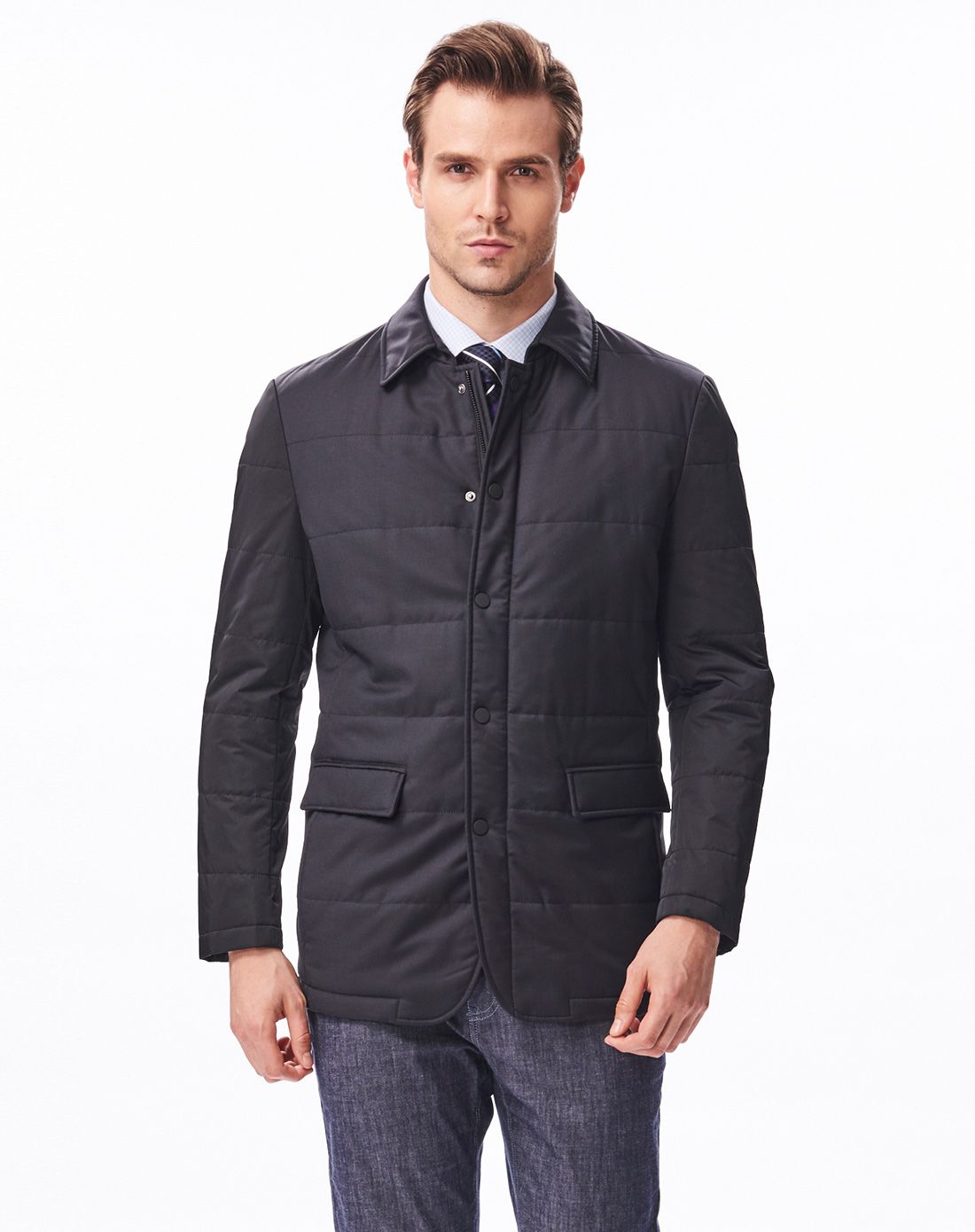 凯撒大帝caesar男装专场 男士黑色棉褛