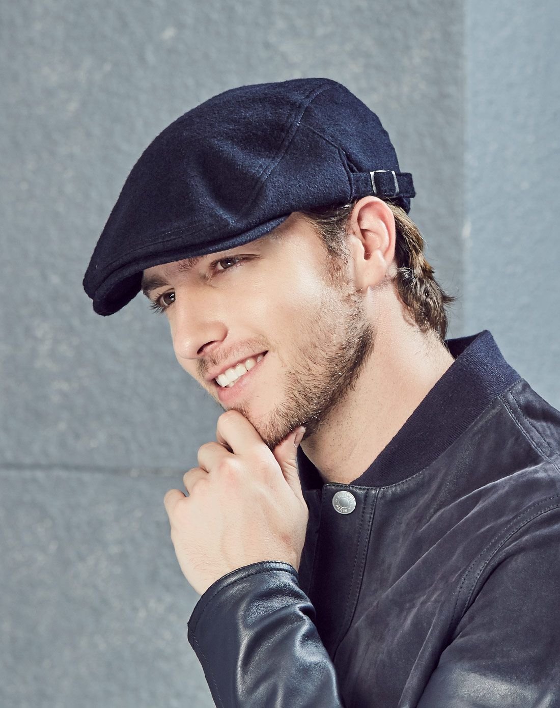 kenmont男士羊毛呢英伦时尚鸭舌帽