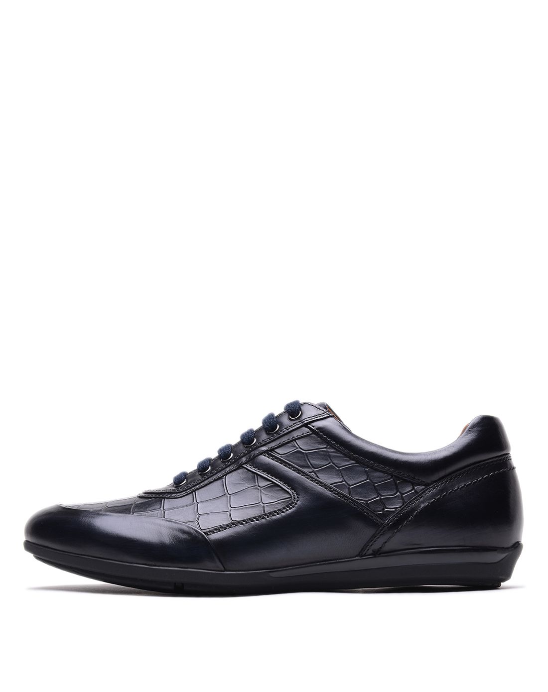 布兰施圆头擦色皮系带男板鞋男士休闲鞋男鞋