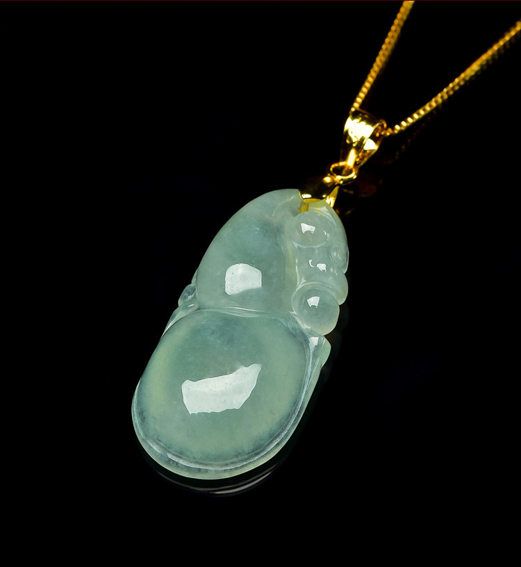 凤禧 银镶冰种天然翡翠吊坠