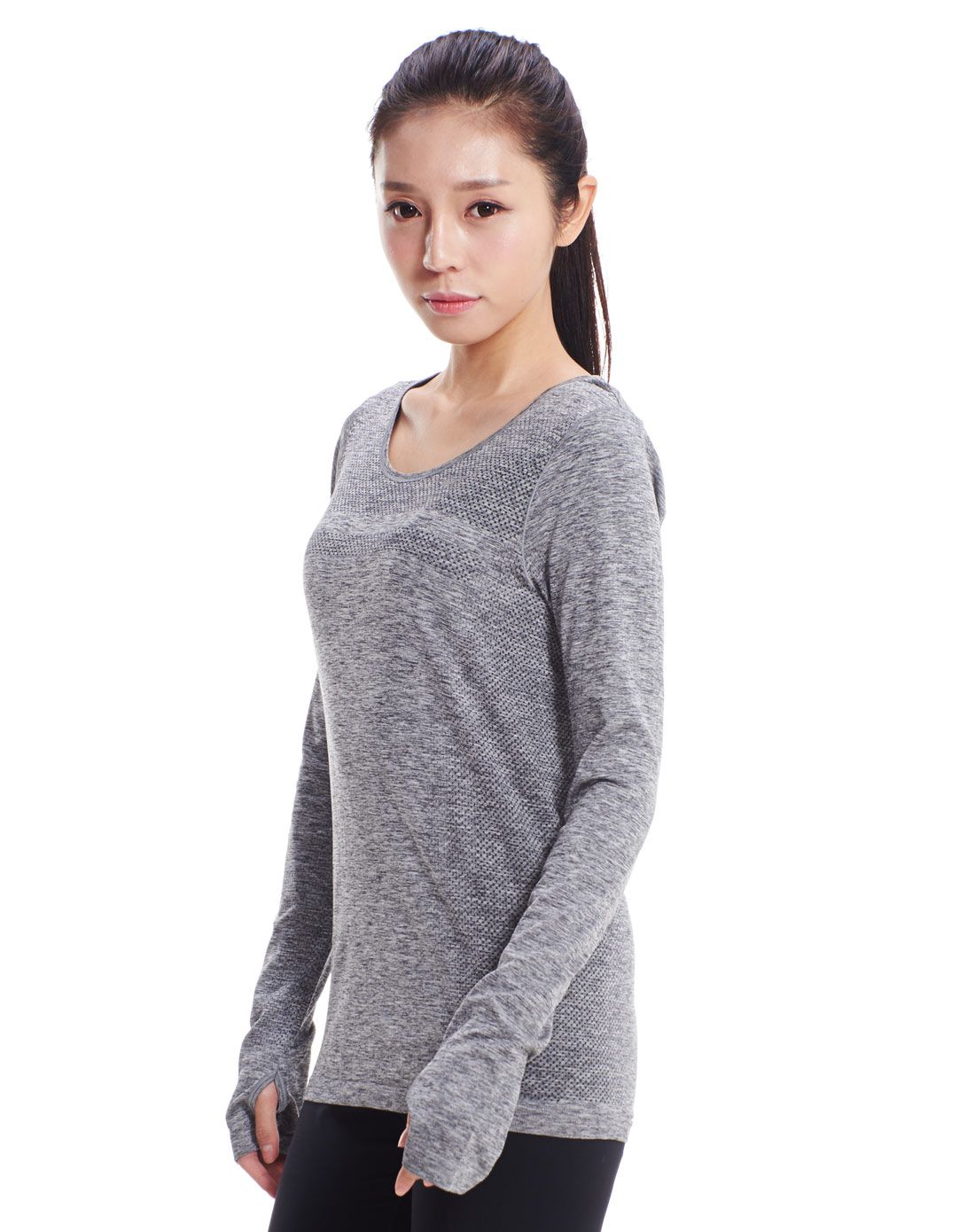 耐克nike 透气舒适 女款灰色卫衣 跑步系列