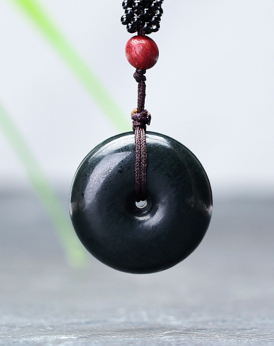 卓凡珠宝专场卓凡 四季安康和田玉墨玉平安扣吊坠(附证书)zf68037_唯