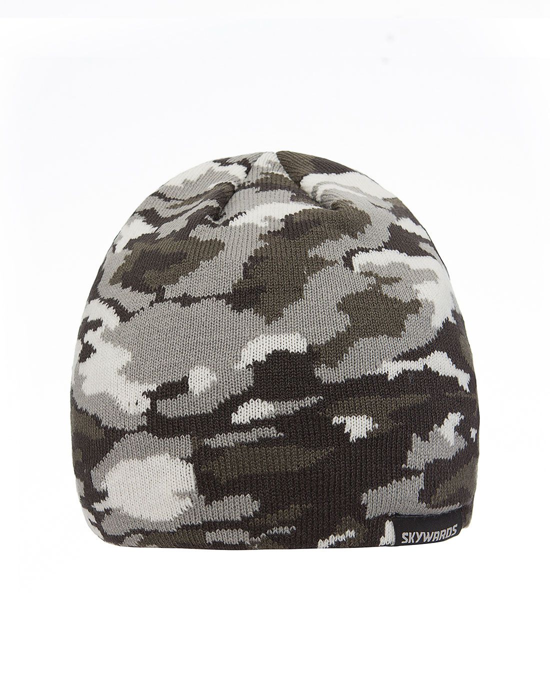 休闲百搭 中性深灰迷彩针织帽