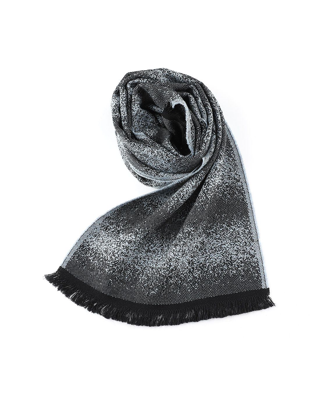 青灰色丝羊毛面料渐变百搭围巾