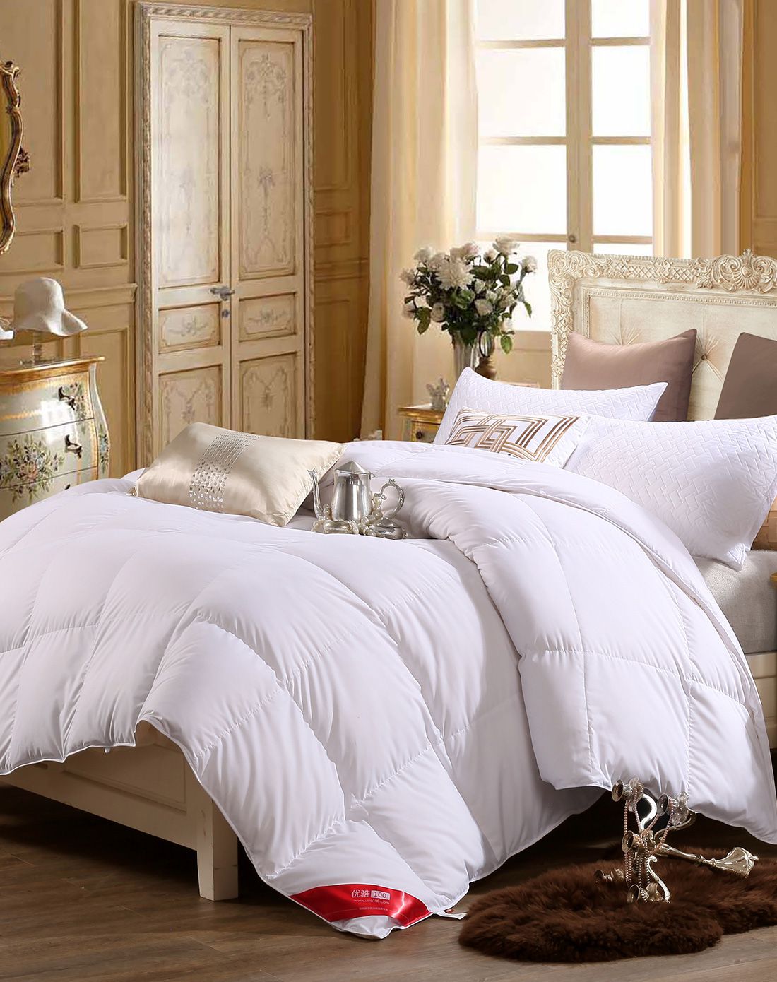 (尊享)200x230cm五星级白鸭毛丝绒冬被