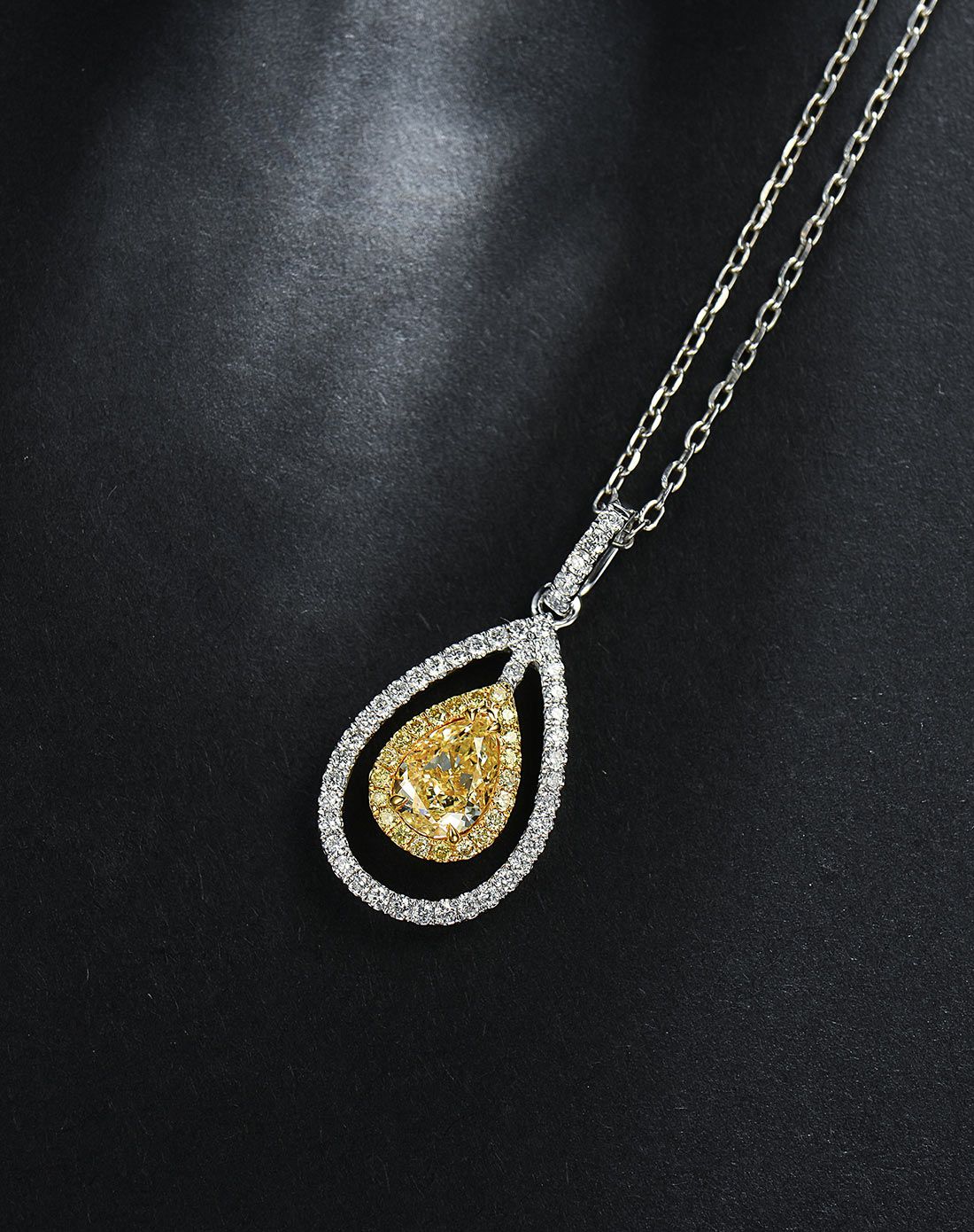 珂兰钻石珠宝专场珂兰钻石 18k金87分群镶黄钻吊坠klz16121735_唯品会