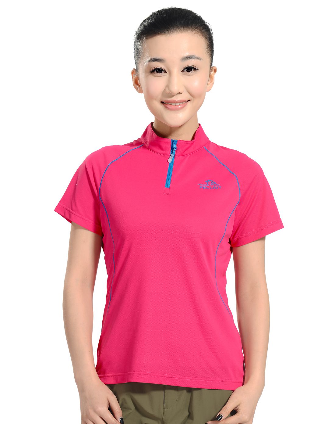 伯希和pelliot户外女士专场 舒适立领 透气清爽 女款短袖速干t恤天