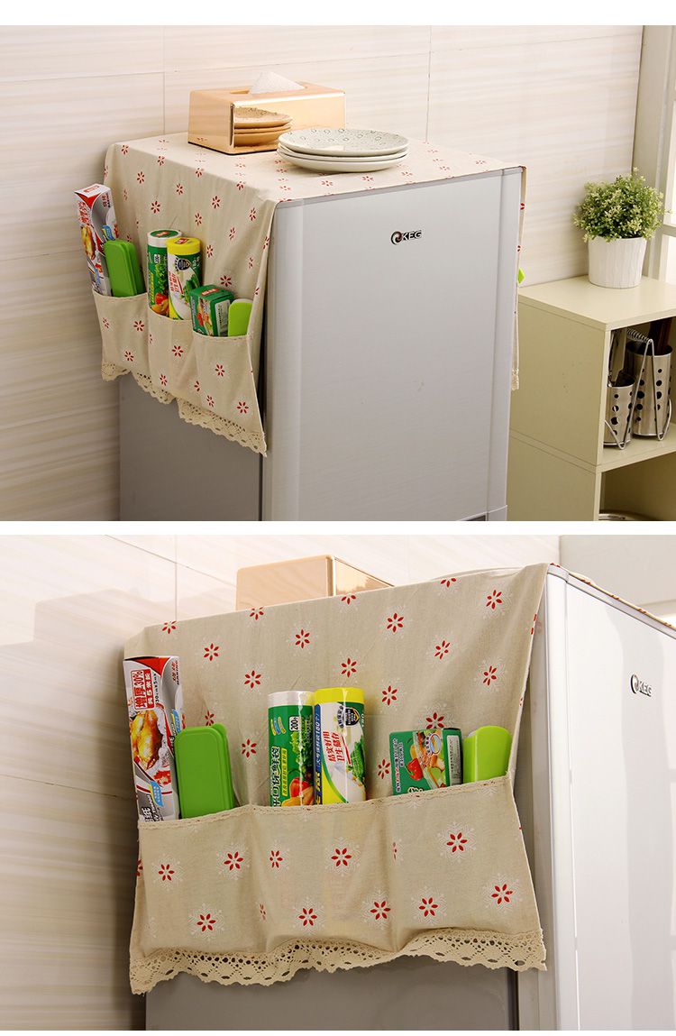 棉麻制田园风冰箱巾