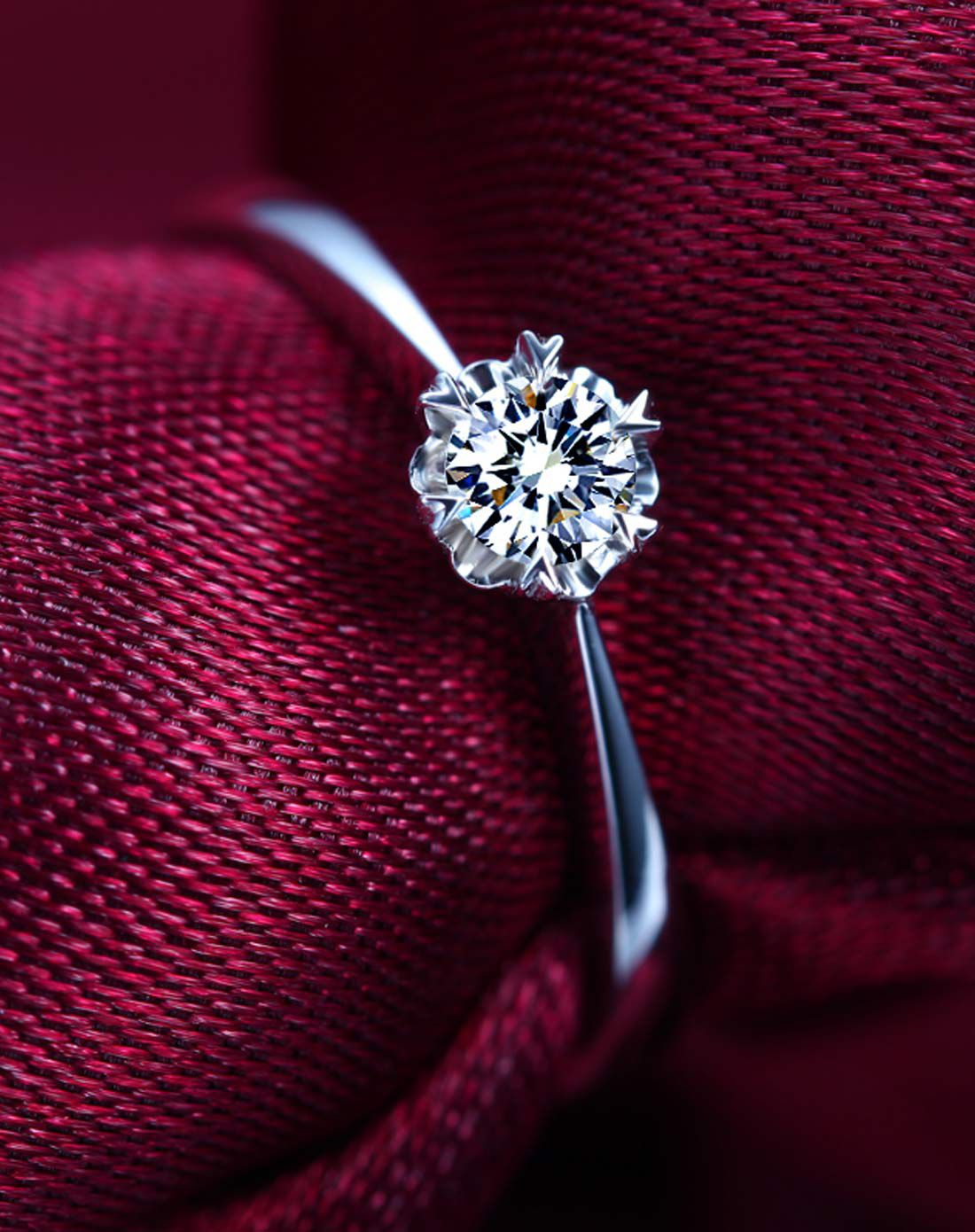 张万福 雪公主 18k白金10分钻石女戒