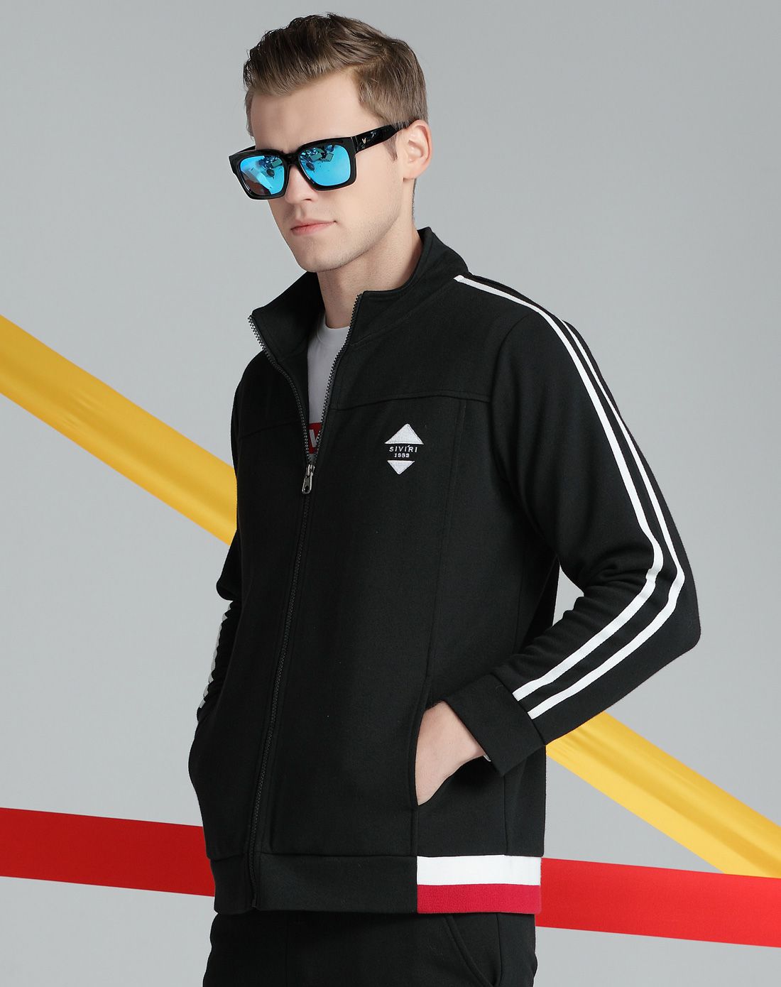 运动休闲 男士棒球衫 时尚系列黑色