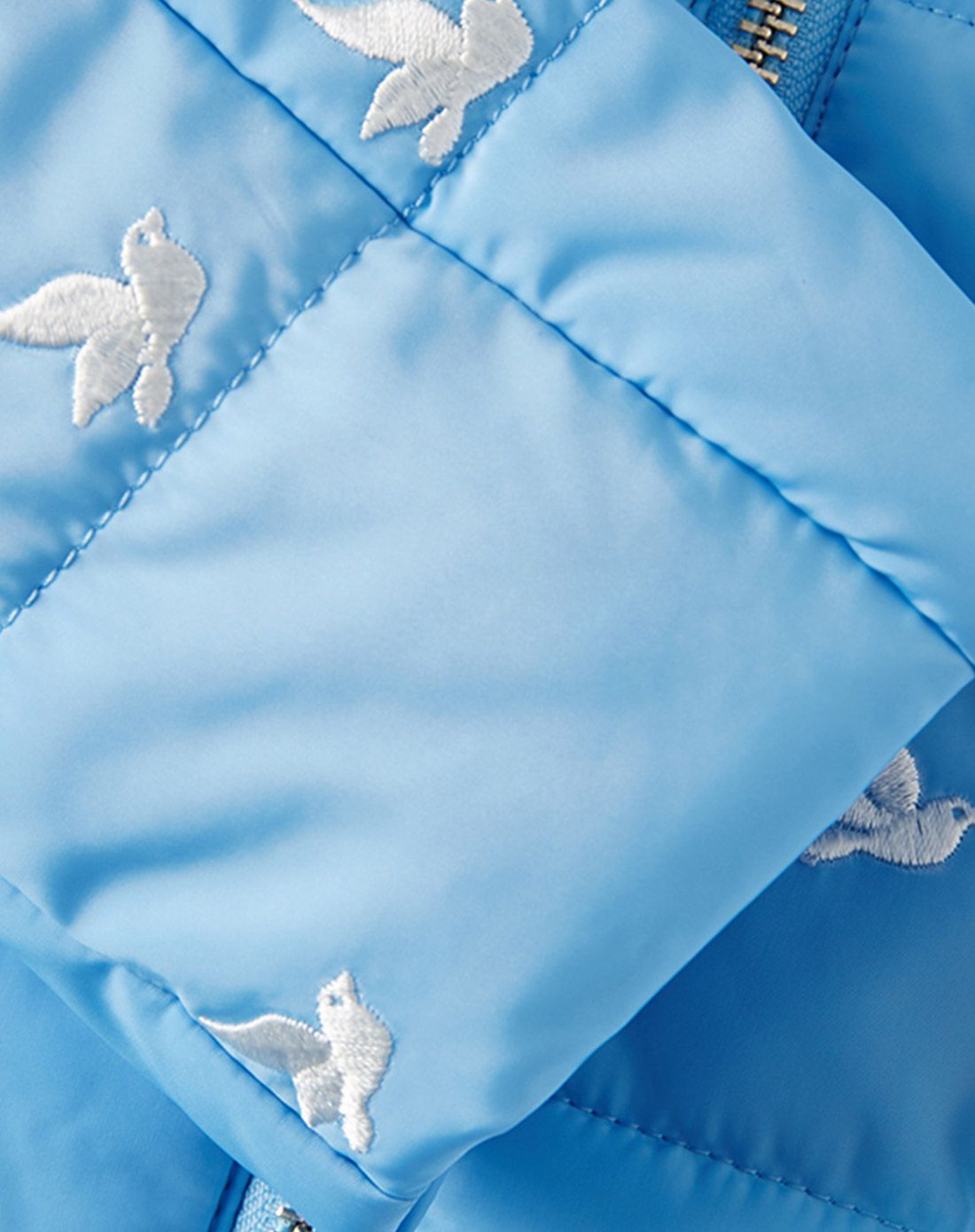 女简洁圆领棉服浅水蓝