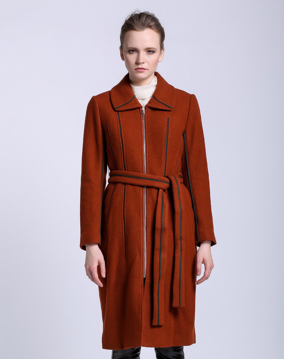 修身羊毛呢大衣外套