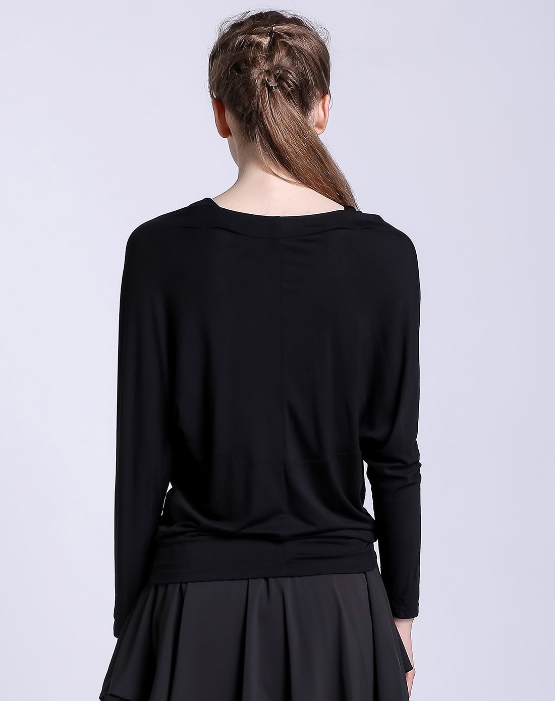 罗马领气质上衣黑色