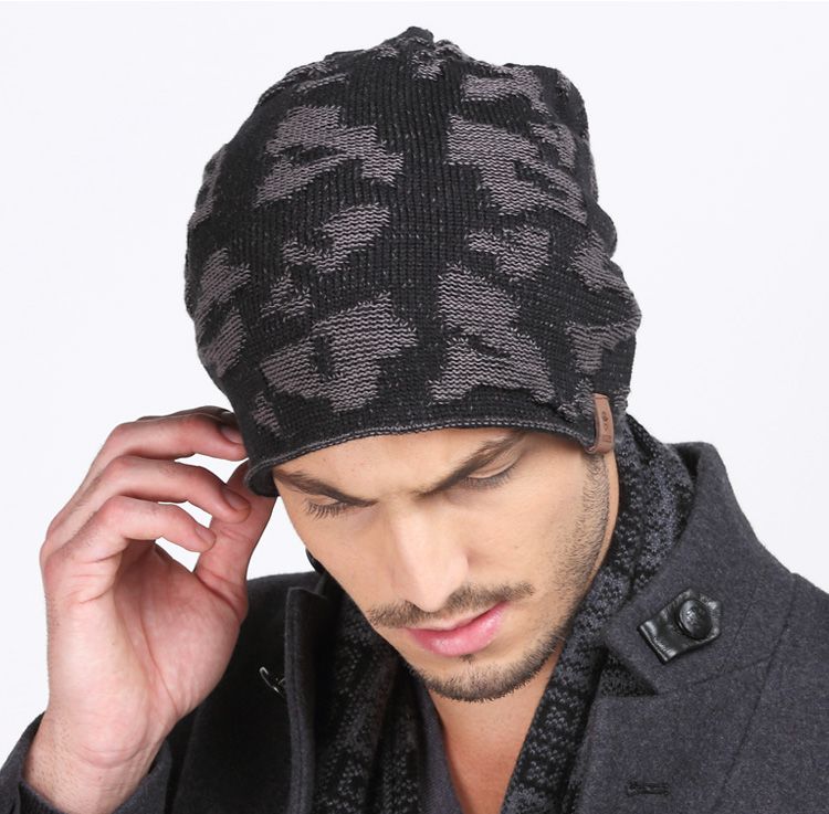 vec 男士个性骷髅头包头帽潮男帽黑色