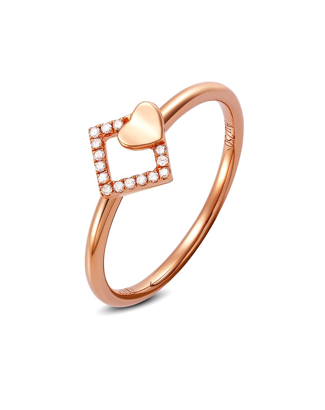 曼卡龙跨年狂欢黄金珠宝专场 曼卡龙 【转角爱】18k镶嵌钻石戒指